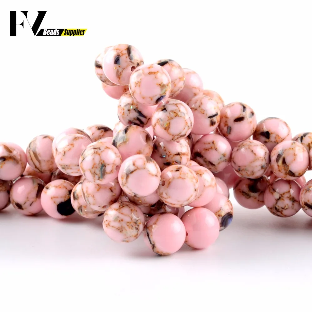 Perline di pietra turchese Howlite rosa chiaro naturale per creazione di gioielli 4mm-12mm perline distanziate allentate rotonde misura collana