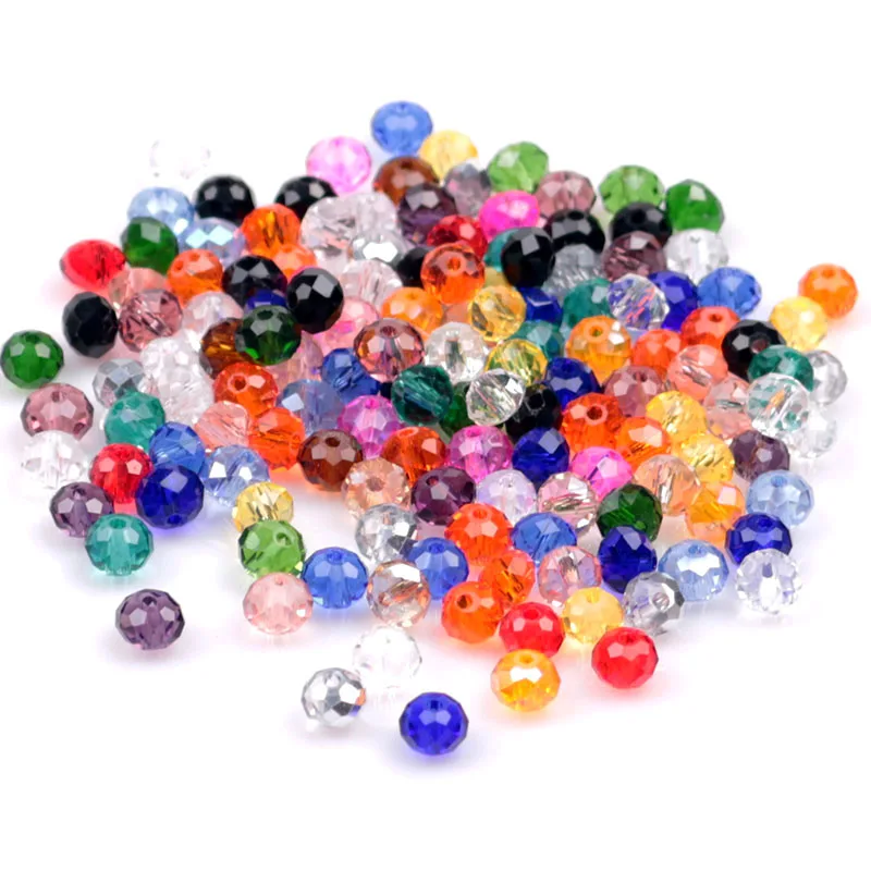 Crystal Beads Wholesale 140pcs/lot Chinese DIY Crystal Rondelle Beads Glass Spacer Beads 8mm For Jewelry DIY Making Round Beads