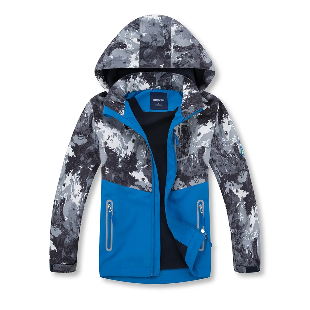 Girls Boys Waterproof Detachable Hood Fleece Lined Zip Hiking Jacket School Kids Track Coat Child Outfit Tops Windbreaker 3-12Yr