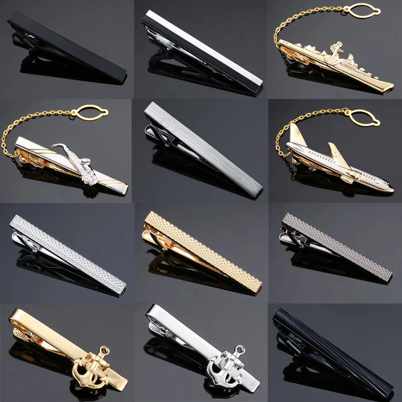 DY New and high quality laser engraving tie clip  fashion style  black men\'s business clip