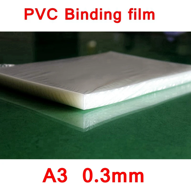 50PCS/LOT A3-30C PVC Binding film A3 297x420mm Comb binding machine suppliers 0.3mm A3 Transparent Binding covers