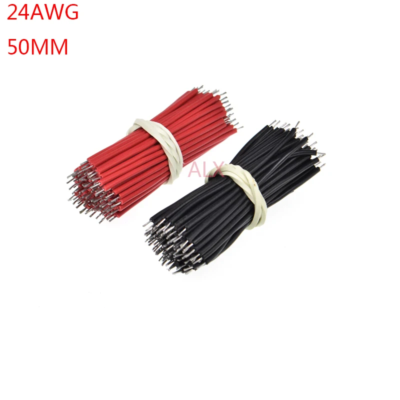 100PCS 24AWG 50MM LONG Tin-Plated Breadboard Jumper Cable Flexible Two Ends PVC Electronic conductor Wire FOR PCB