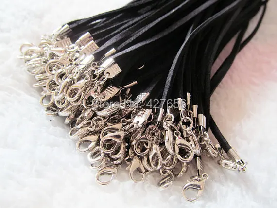 50pcs 3X420mm Black/Brown/Purple Korea Faux Suede Leather Necklace Cord String Rope, Extender Chain, Lobster Clasp,DIY Accessory