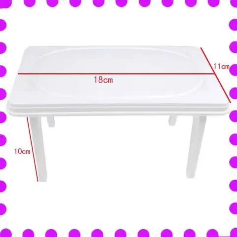 bord för dockor Hus Vitt bord Barn Babydräkt Möbler Tillbehör Mode Flickor Plast 6 best sales dockbord - №4