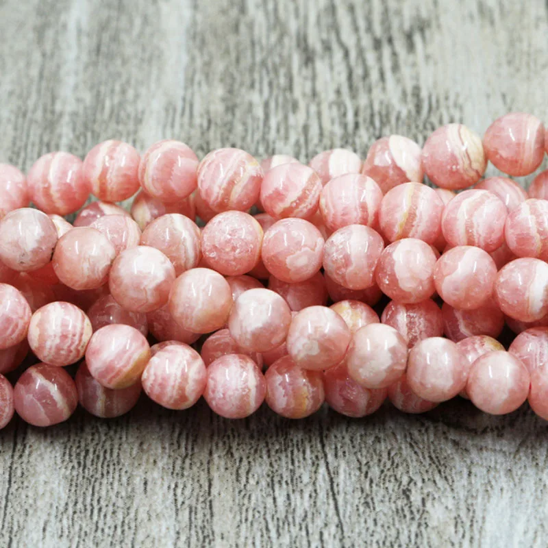 Natural Stone Beads Rhodochrosite Round Rose  dialogite For Jewelry Making 3/4/5mm Pick Size DIY Bracelet