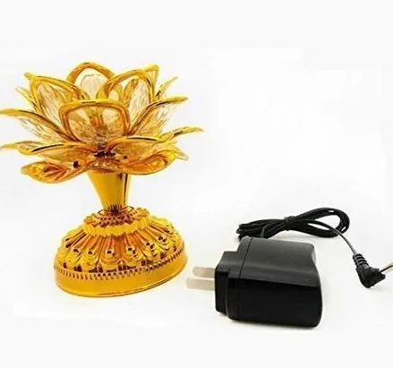 Colorful led lotus lamp Buddha Machine Buddhist supplies of dual-use plug-in battery LED Lotus Flower Romantic Wedding Decorat