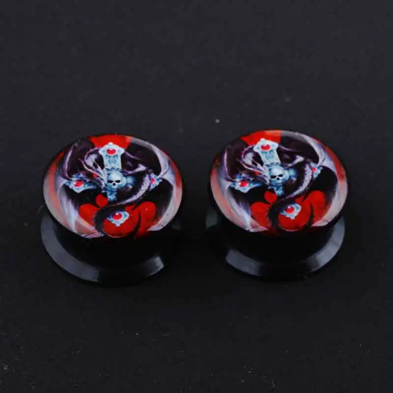 TIANCIFBYJS 2pcs Acrylic Ear Gauge Plugs Body Piercing Screw Plugs and Tunnels For Ears 00 Gauge Stretchers 0g Earrings Tunnels