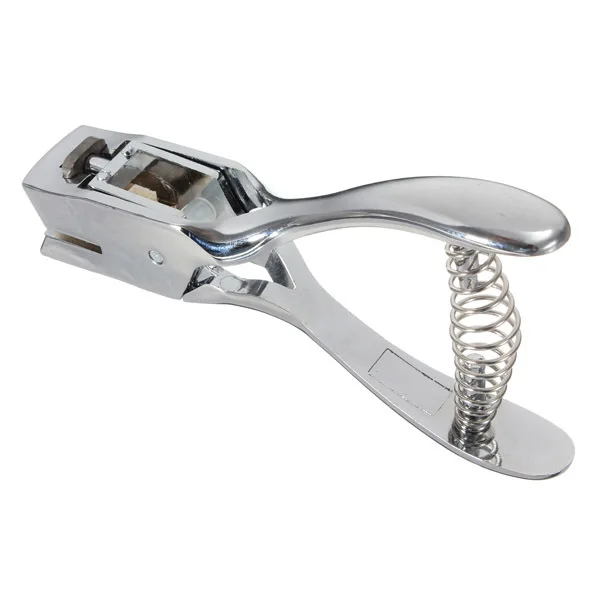 New Silver Metal Hand Slot Machine Certificate Photo Badge Hole Punch Puncher Tool High Quality