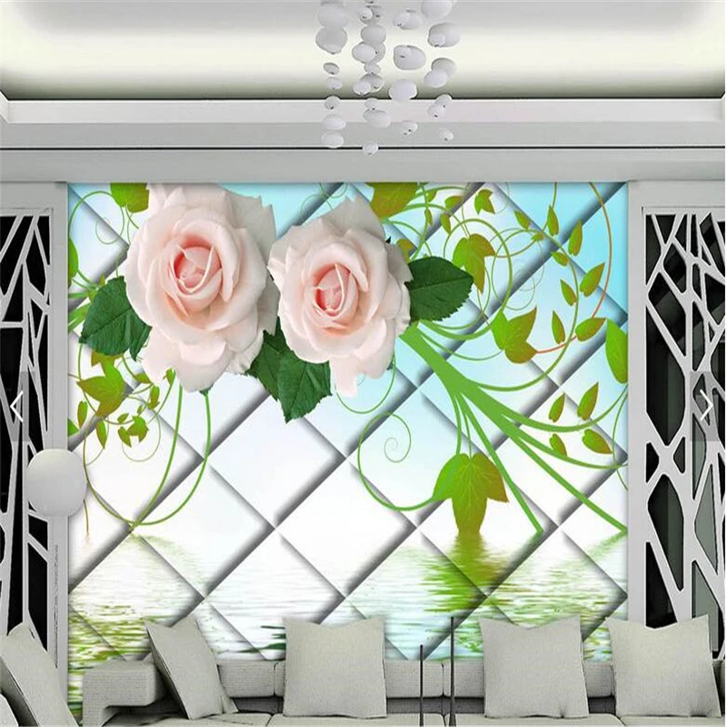 

beibehang papel de parede Custom photo wallpaper large mural 3D stereo imitation soft package rattan TV backdrop wall paper