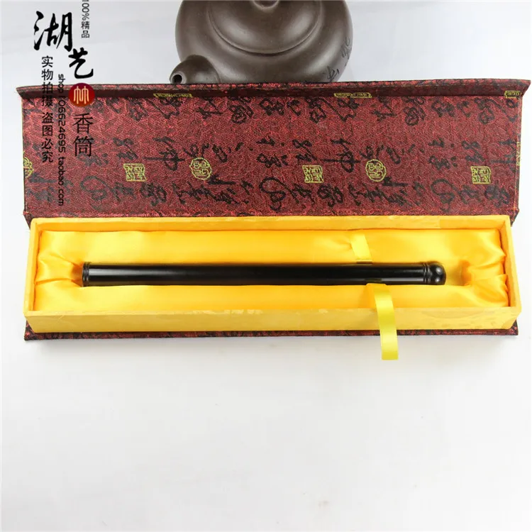 Ebony screw long incense bamboo tube with gift boxes woodcarving tube teachers appliances wholesale