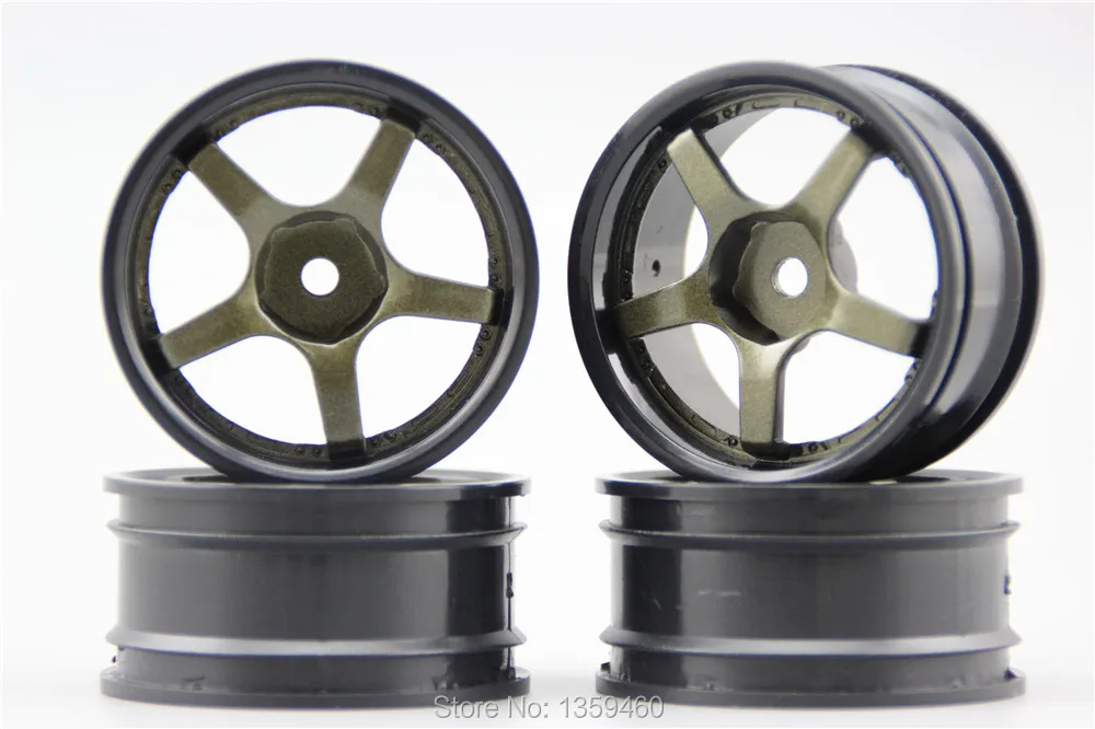 4 sztuk 1/10 obręcz koła jezdnego i dryfu W5S1BR (malowanie Brozen) 4mm przesunięcie pasuje do 1:10 Touring & Drift Car 1/10 Rim 10057