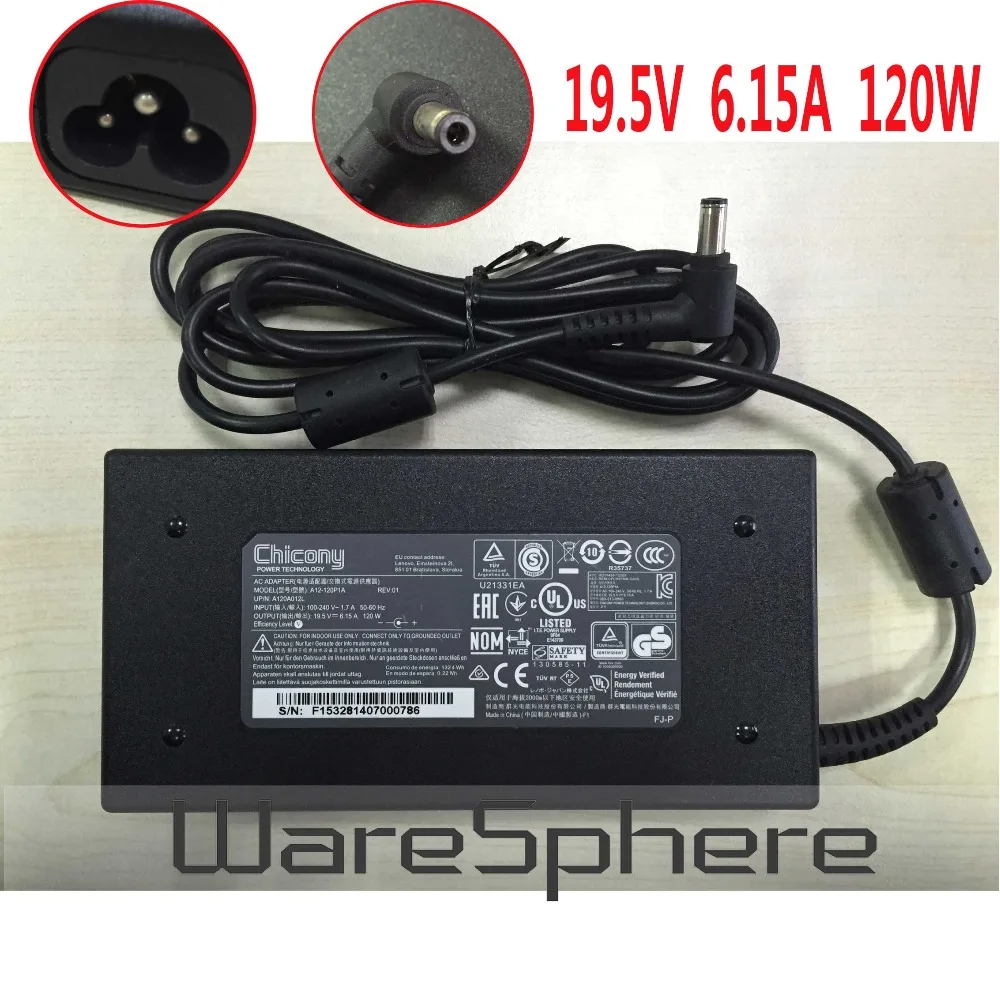

Chicony 19.5V 6.15A 120W AC DC Adapter for MSI GE60 GE70 A12-120P1A