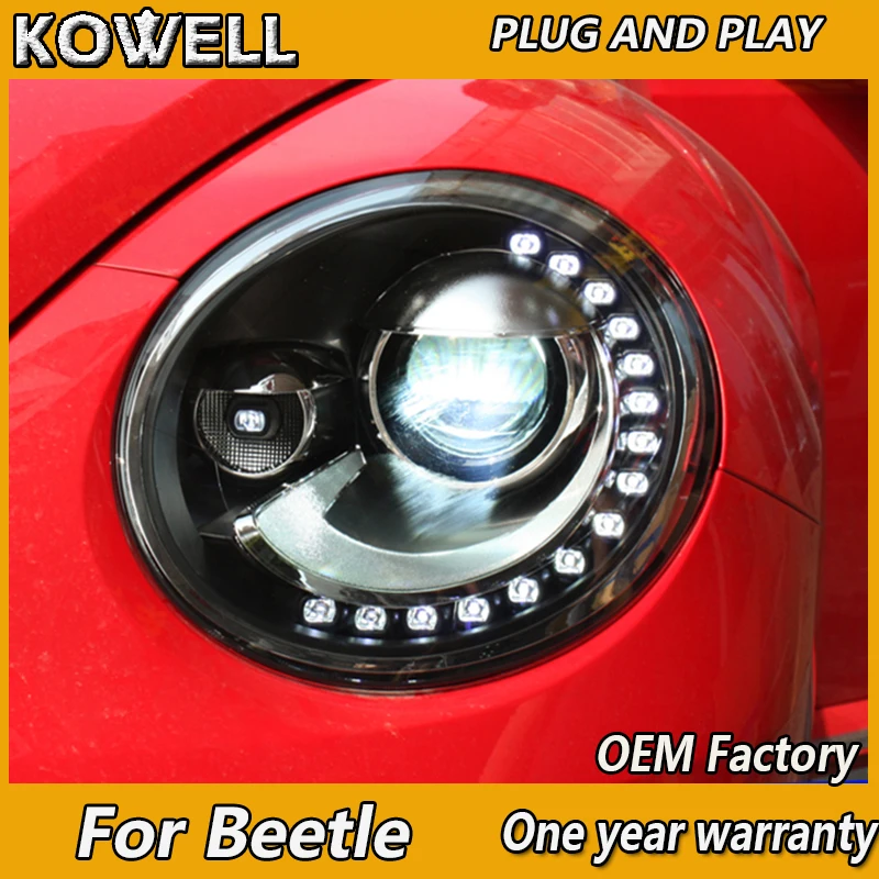 

Car Styling for Volkswagen Beetle Headlights 2013 2014-17 Beetle LED Headlight DRL Bi Xenon Lens High Low Beam Parking