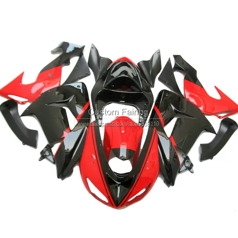 

Комплект глянцевых обтекателей для Kawasaki ZX 10R 2006 07 красный 2007 06 Ninja zx-10r черный обтекатель TP62