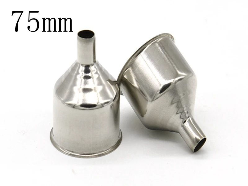 

100pcs/lot Fast shipping 75mm Stainless Steel Funnel Wide Mouth Wine Oil Funnel Convenient Kitchen Tool