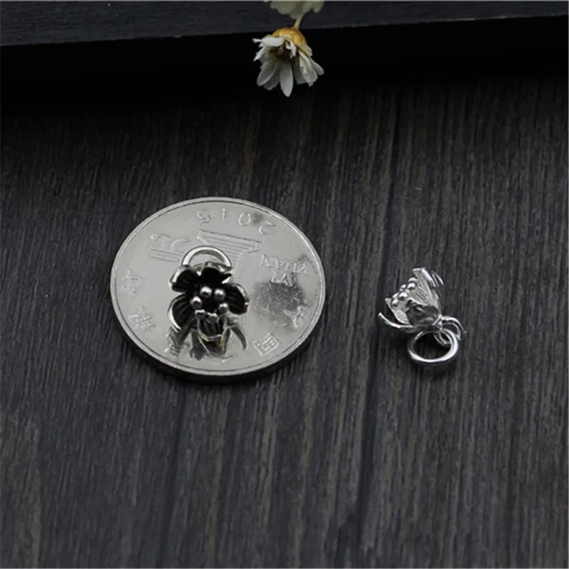 Emith Fla 100% 925 Sterling Silver Flower Small Pendants Vintage Chain Pendant for Necklace & Bracelet Trendy Jewelry Makings