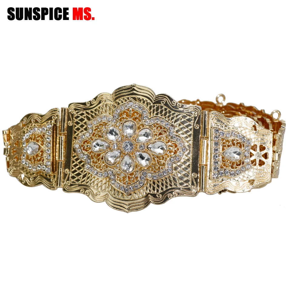 

Sunspicems Moroccan Belt for Caftan Wedding Dress Ethnic Wedding Jewelry Women Gift