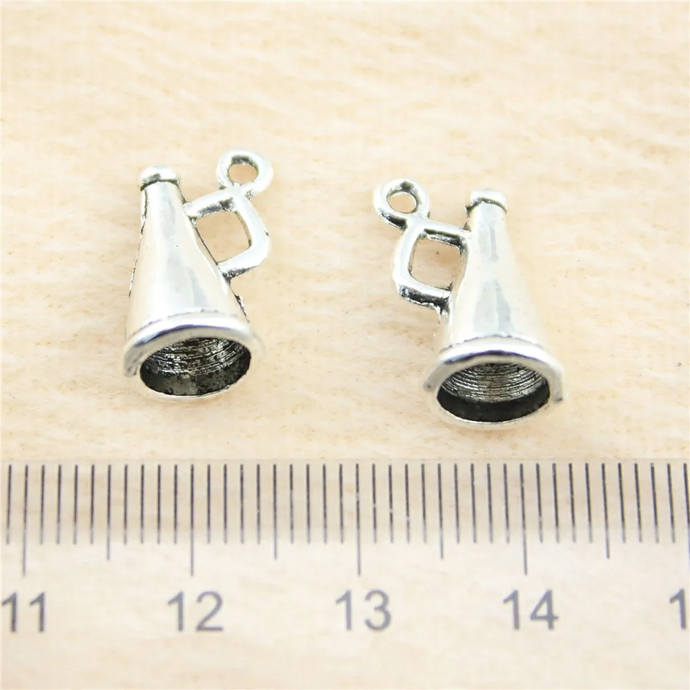 80pcs/lot 15*9*9mm ancient silver 3D Speaker charm Pendants DIY jewelry for bracelet necklace earring