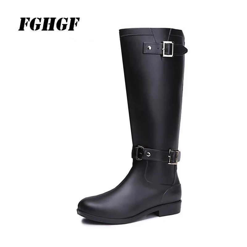 

Fashionable water boots female long tube zipper high heel acidproof alkali waterproof anti-slip waterproof boots long boots