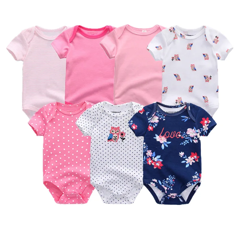 Barboteuse 100% coton pour nouveau-né, combinaisons pour bébés filles et garçons, vêtements pour enfants, 7 pièces/lot