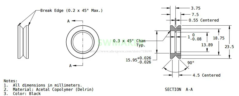 Reprap 3D printer 10pcs*Dual Bearing V-Wheel Kit double bearing Delrin V wheel 5mm bore