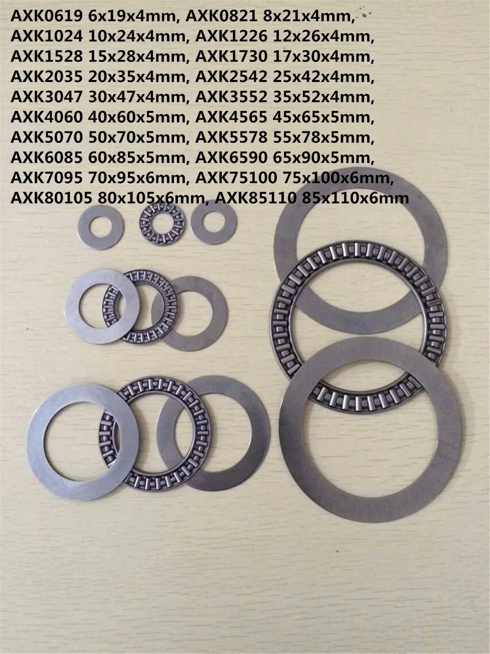 Thrust Needle Roller Bearing AXK0619 AXK0821 AXK1226 AXK1730 AXK2035 AXK3552 + 2AS Washers Needle Roller Bearing Thrust Bearing