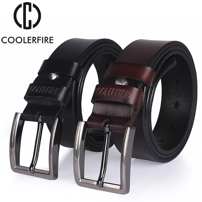 cowhide genuine leather belts for men brand male pin buckle jeans cowboy Mens Belts Luxury Designer High Quality  Leather belt