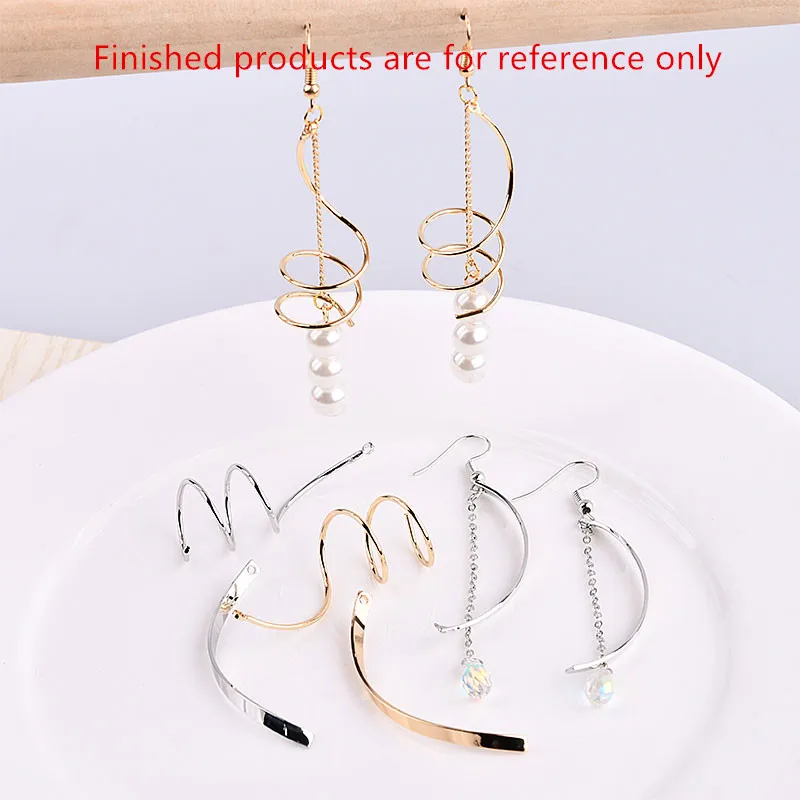 New style 30pcs/lot Geometric personality curve/wave shape copper alloy fashion charms diy jewelry earring pendant accessory