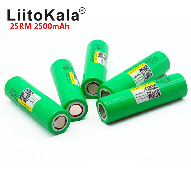 LiitoKala Original 18650 25R M INR1865025R 20A discharge lithium batteries, 2500mAh Power Battery