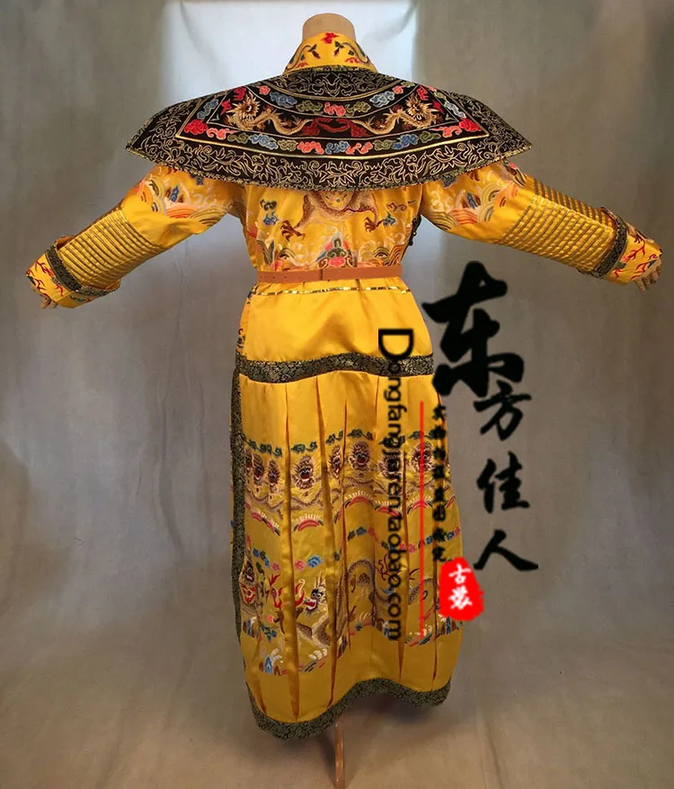 Disfraz masculino del Emperador de la dinastía Qing, Hanfu para TV Play, Legend of emperatriz Zhenhuan Qing, bata de dragón amarillo