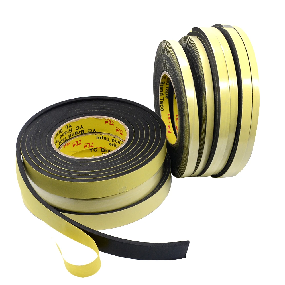 5M X 10Mm X 3Mm/3M 10M Enkelzijdige Zelfklevende Waterdichte Tochtstrips Schuim spons Rubber Strip Tape Voor Raam Deurafdichting Strip