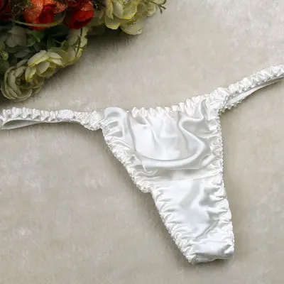 100% Silk Women Sexy Thong Sexy Silk Underwear Breathable Antibacterial T Pants Pants
