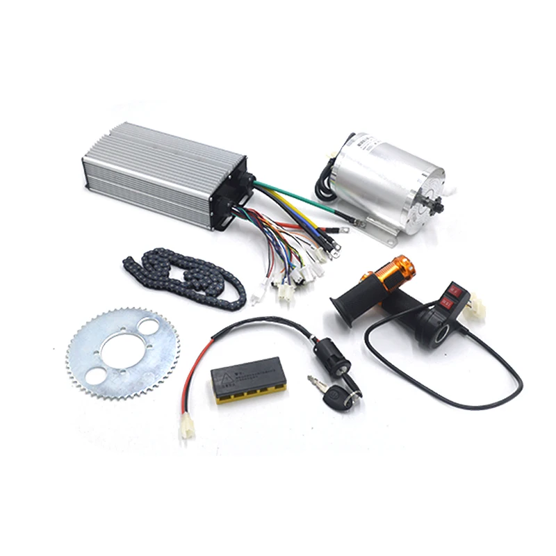 

Electric Motor 72V 3000W, Brushless Motor Controller 48V - 72V 50A, Reverse Twist Throttle, Power Ignition Lock Scooter Kit