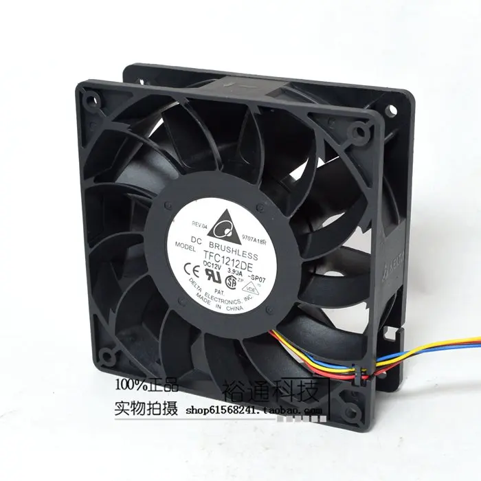 

TFC1212DE ADDA 120mm DC 12V 5200RPM 252CFM For Bitcoin Miner Powerful Server Case AXIAL cooling Fan