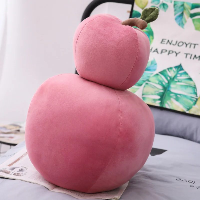 25cm/40cm Pink Simulation Apple Plush Toy Soft Sweet Cartoon Apple Stuffed Doll Bed Decoration Pillow Cushion Christmas Gift image 3