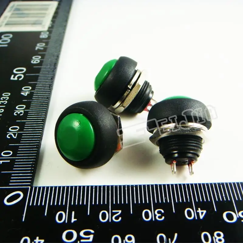 

PBS-33B Button color Green 1A/250VAC OFF-ON 2Pin Non Self-locking Push Button Switch (Self reset switch) 100Pcs/lot