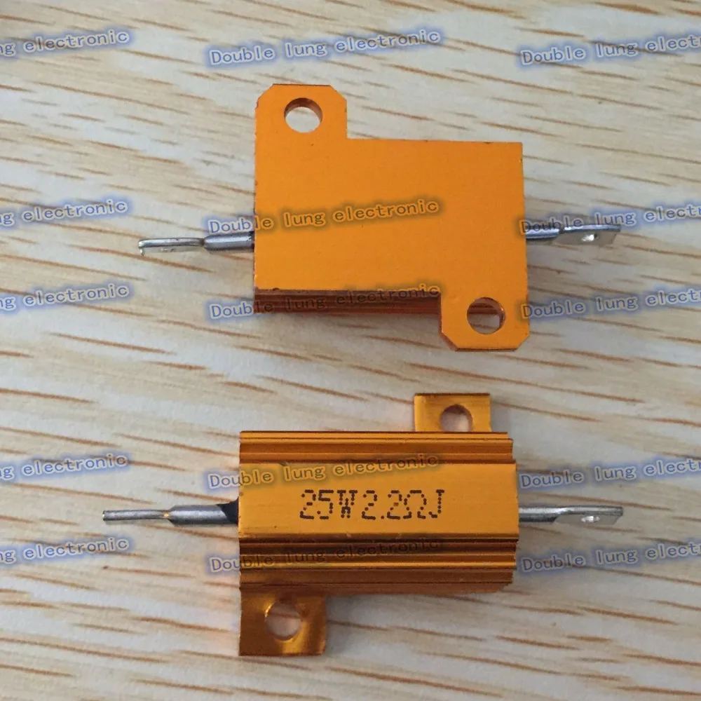 50pcs/lot 25W Golden Aluminium Resistor 2.2R 2.2 ohm Gold Aluminium Shell Resistance