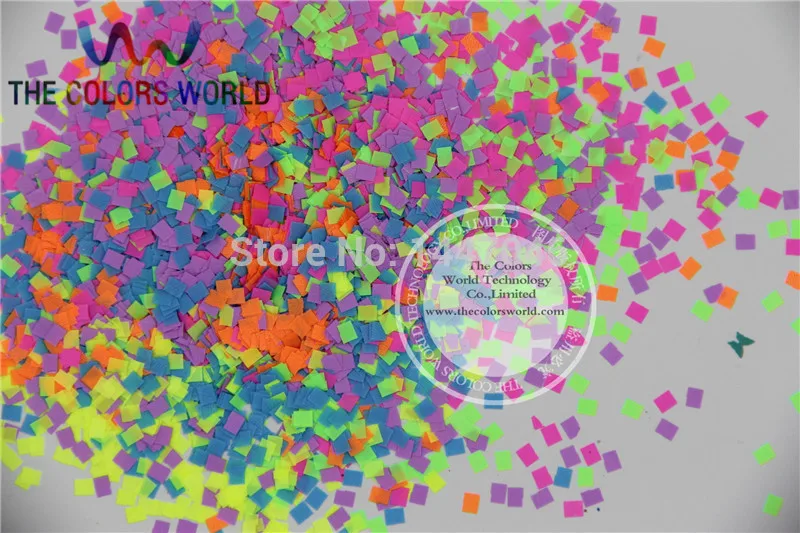 

Mix Neon Colors Solvent Resistant Square Shape Glitter Sequins,Spangles for nail art decoration Size:2.5mm 1pack=50g