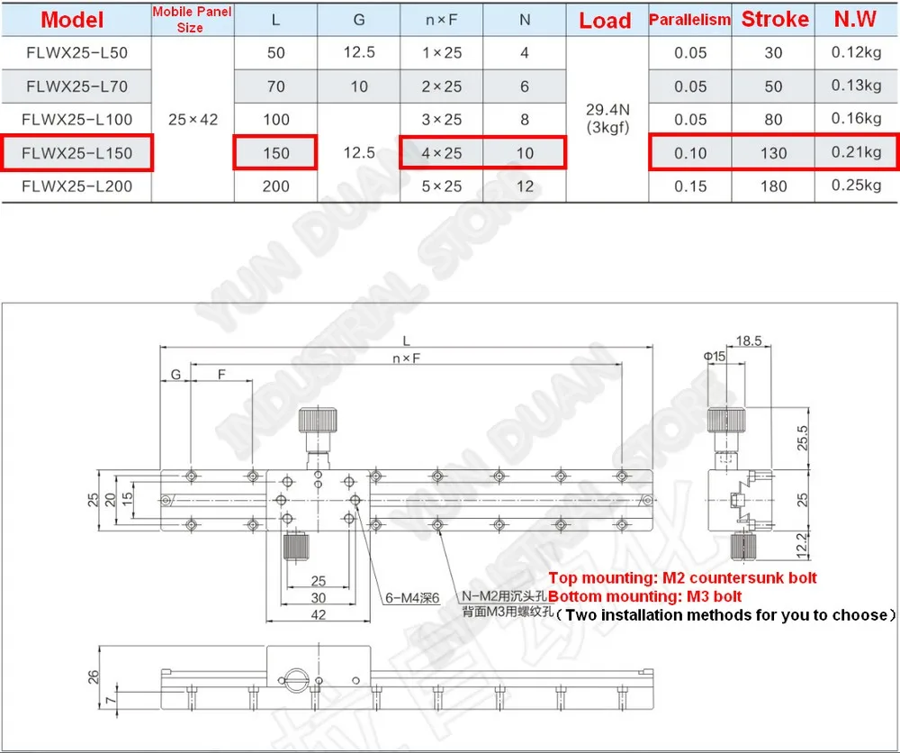 130mm Stroke 5'' X Axis 150MM Manual Displacement Trimming Platform Guide Stage Fine Tuning Sliding Table Camera Position Optics