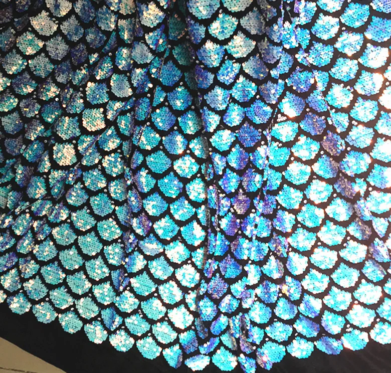 Fish Scale Sequined Fabric Mermaid Sequined Embroidery Material Fabric Decorations For Party Shows Shoes Bags DIY Dress Fabric