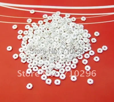 

100pcs/lot 925 Solid Sterling Silver Spacer Bead Findings 4.2mm FIT DIY 925 silver jewelry