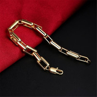 Free shipping gold 18 K chain bracelet 9MM domineering fashion personality men's bracelet 20CM