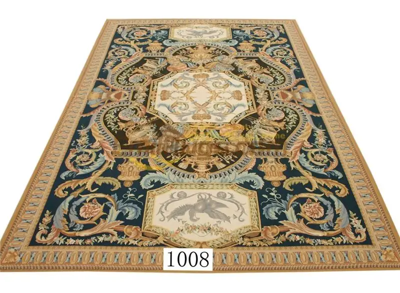 Knitting Runner Carpet Room Floor Decoration Natural Sheep Wool Aubusson Carpet Antique French Carpet Rare Aubusson Style