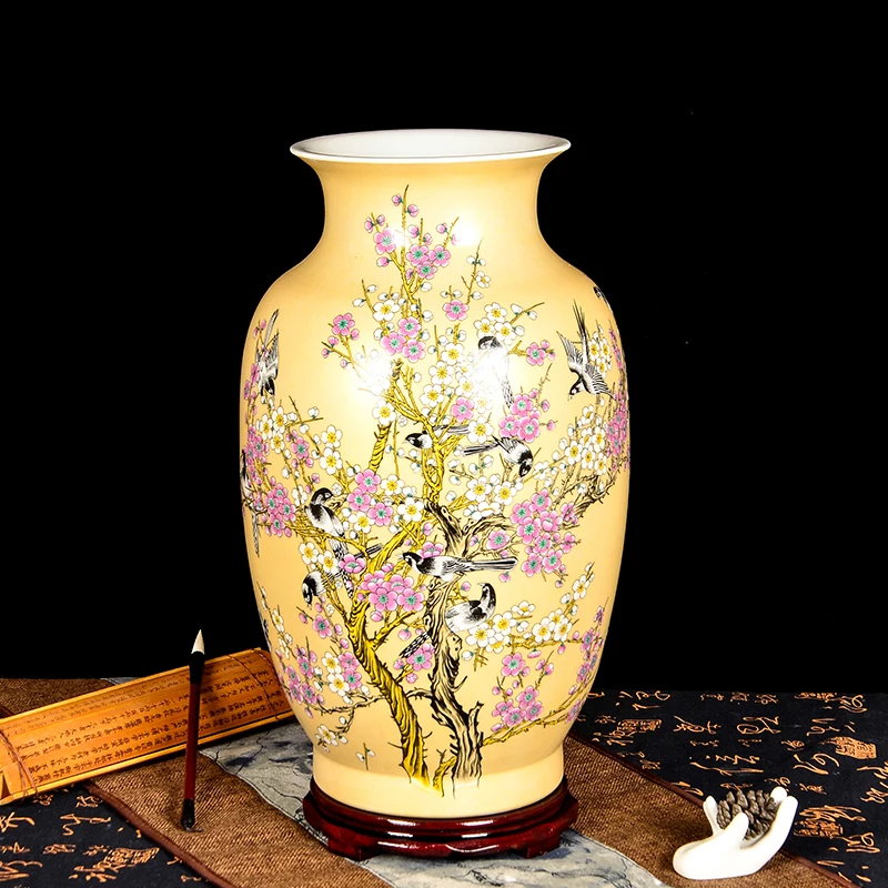 

Jingdezhen Ceramics Antique Vase Chinese Style Floor Vase Living Room Furnishing Articles Gifts Home Decoration Arts and Crafts
