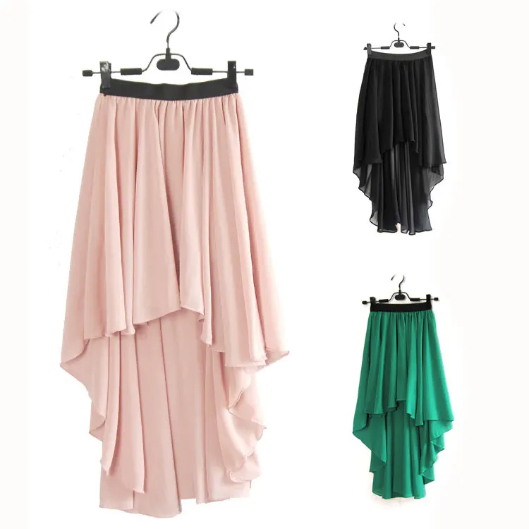 Woman swallowtail skirts Sexy Women's Clothing Lady Fashion Simple chiffon skirts Female personality irregular Length Skirt