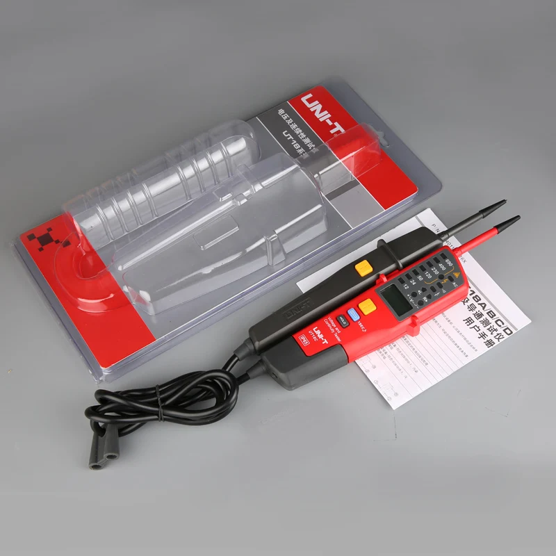 Probadores de voltaje UNI-T UT18C UT18D UT15C Detector de voltaje de continuidad de secuencia de fase pantalla LCD rango automático medidor
