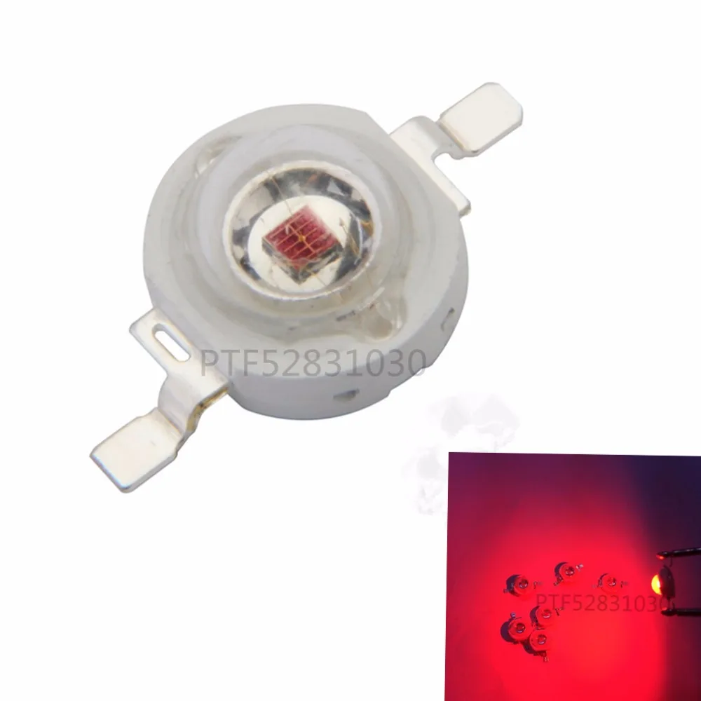 

5 10 20 50 100pcs 1w 3w Deep Red 660nm ~ 665nm EPILEDS LED Light Bulb Part Diode For Plant Grow With 20mm Star