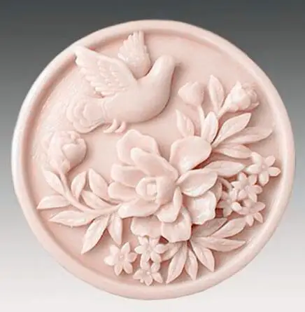 Silicone mold Peace Dove round shape handmade soap mold Chocolate Fondant cake mould Baking mold DIY tools