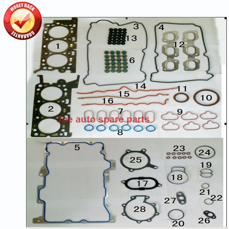 

AJ Engine Full gasket set kit for Ford ESCAPE MAVERICK MAZDA MPV Mk II LW TRIBUTE EP 3.0 v6 2000- 50235700 6LBZ-6079-A