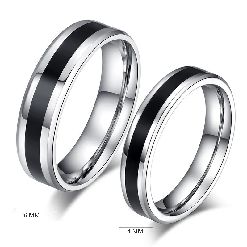 Vnox Classic Wedding Rings for Women Men Stainless Steel Couple Jewelry Promise Band Alliance Bijoux
